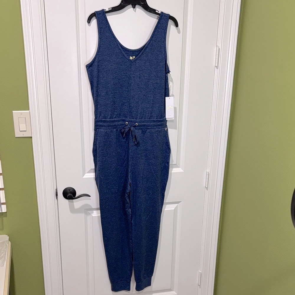 Lilly Pulitzer Maisie UPF50 Jumpsuit Heathered Blue Size Medium NWT
